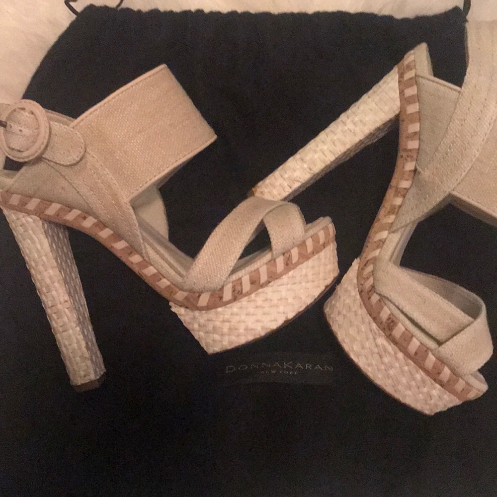 Donna Karan linen platforms